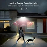 Lepro 2 Paquetes de Focos Solares para Exterior, Luces de Seguridad con Sensor de Movimiento para Exteriores de 6500K, IP65 Impermeable, 3 Cabezas Ajustables con Ángulo de Iluminación Amplio de 270° para Puerta Principal, Patio Trasero, Jardín