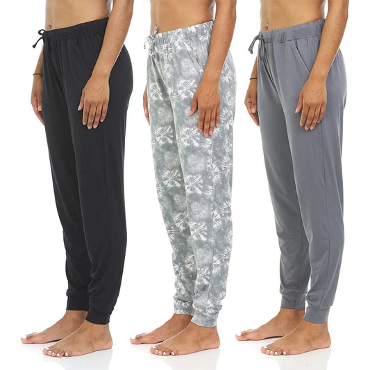 Pantalones de Jogger para Mujeres 3 Pack Sueño Lounge Casual Sueño Pantalones de Pijama Inferior Conjunto B