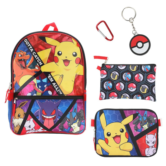 Set de Mochila Pokémon Trainer Gotta Catch 'Em All para Jóvenes - 5 Piezas